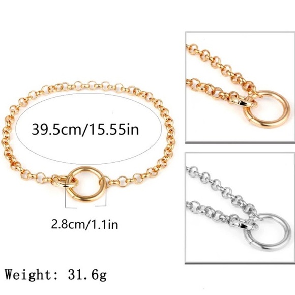 ¥ NEW 18K Gold Punk Miami Cuban Choker Necklace - Picture 5 of 6